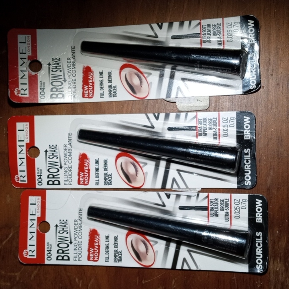 3 Pc. Rimmel Brow Shake 004 Black Filling Powder nib